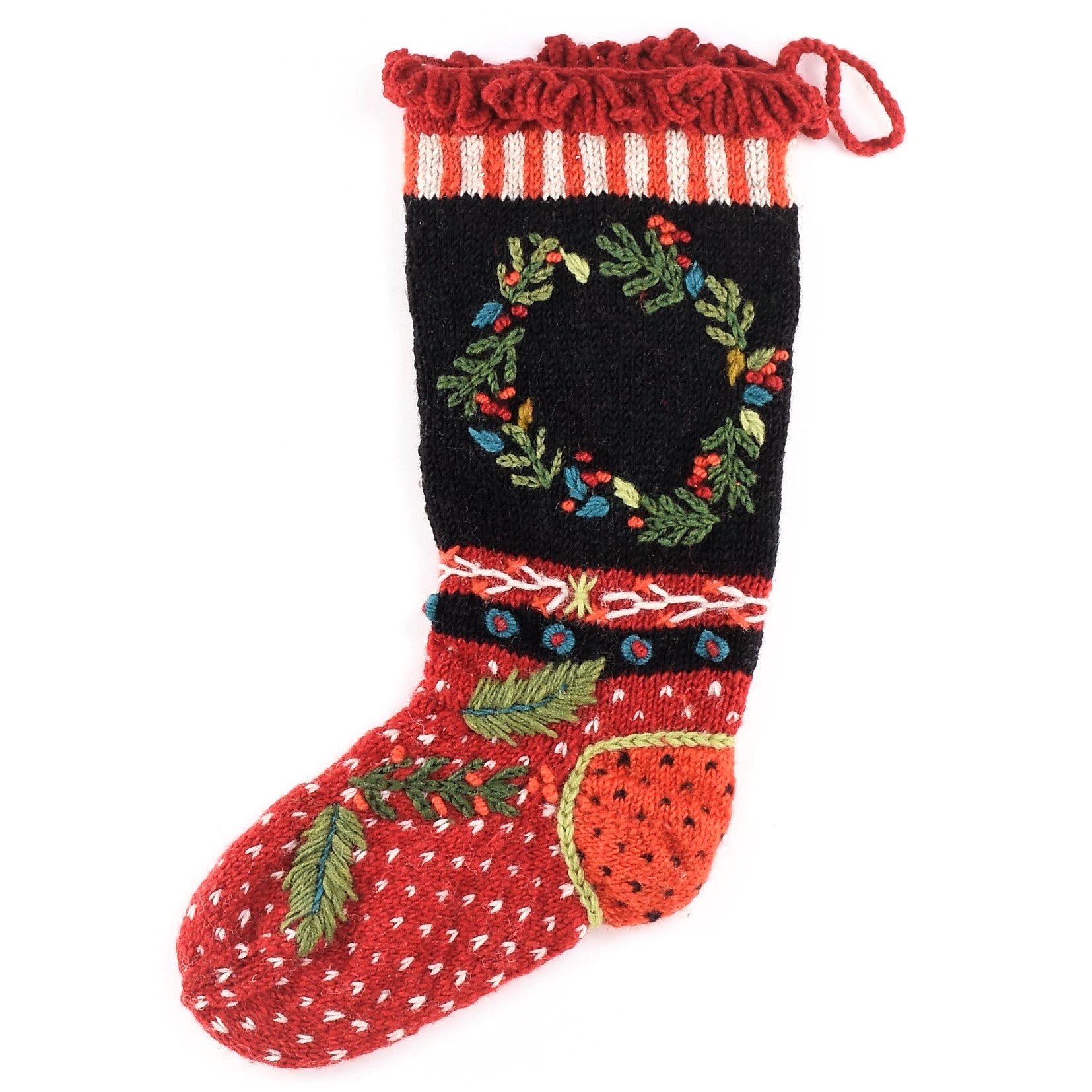 Wreath Christmas Stocking