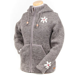 Janis Sweater Horizons hoodie knit – USA flower Lost - w/ embroidered
