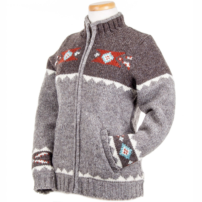 Mustang Sweater - wool jacket w/ Navajo medallion – Lost Horizons USA